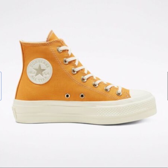 Converse Shoes - Womens converse chuck Taylor all start elevated platform hi gold.